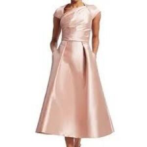 NWT Theia Cap Sleeve Tea Length Dress 14